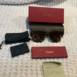 Cartier Rimless Sunglasses – Gold Frame with Gradient Lenses